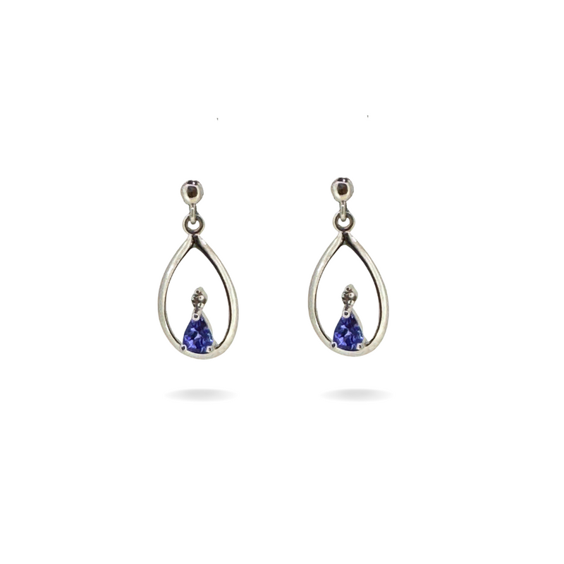 Polly | 9ct White Gold Tanzanite Stud Earrings