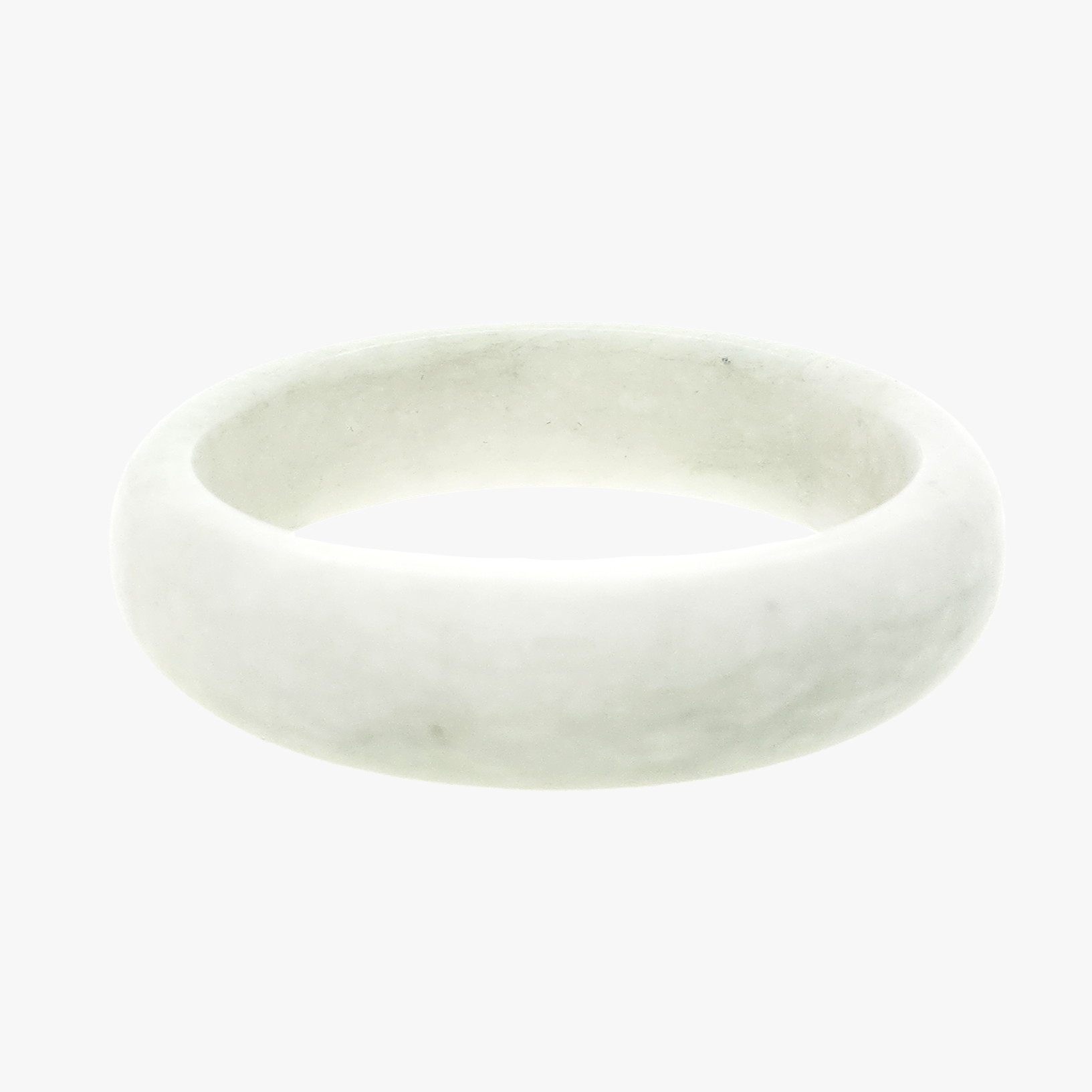 Mottled Snow Jade Bangle