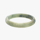 Koi's Morning Glory Carved Jade Bangle