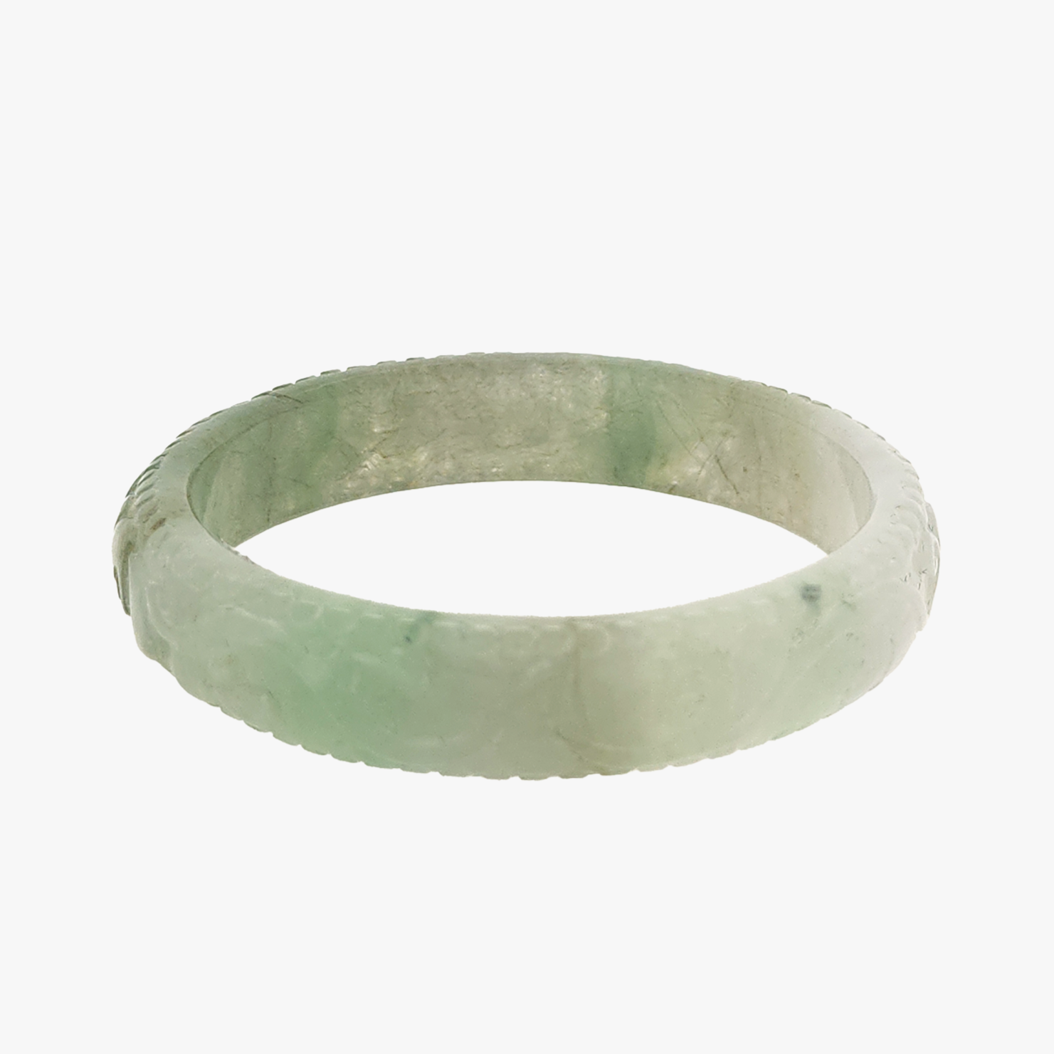 Paisley Fern Carved Jade Bangle - The Classic Jewellers