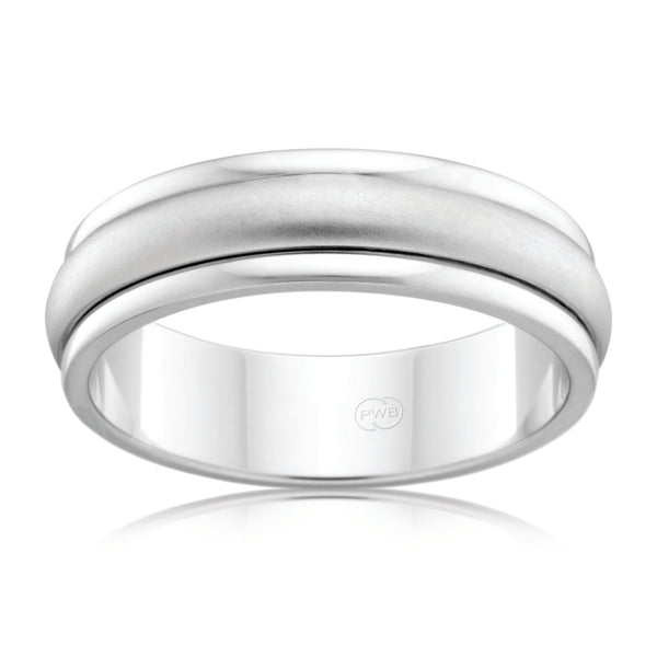 Brushed Finish Double Line Gent's Ring