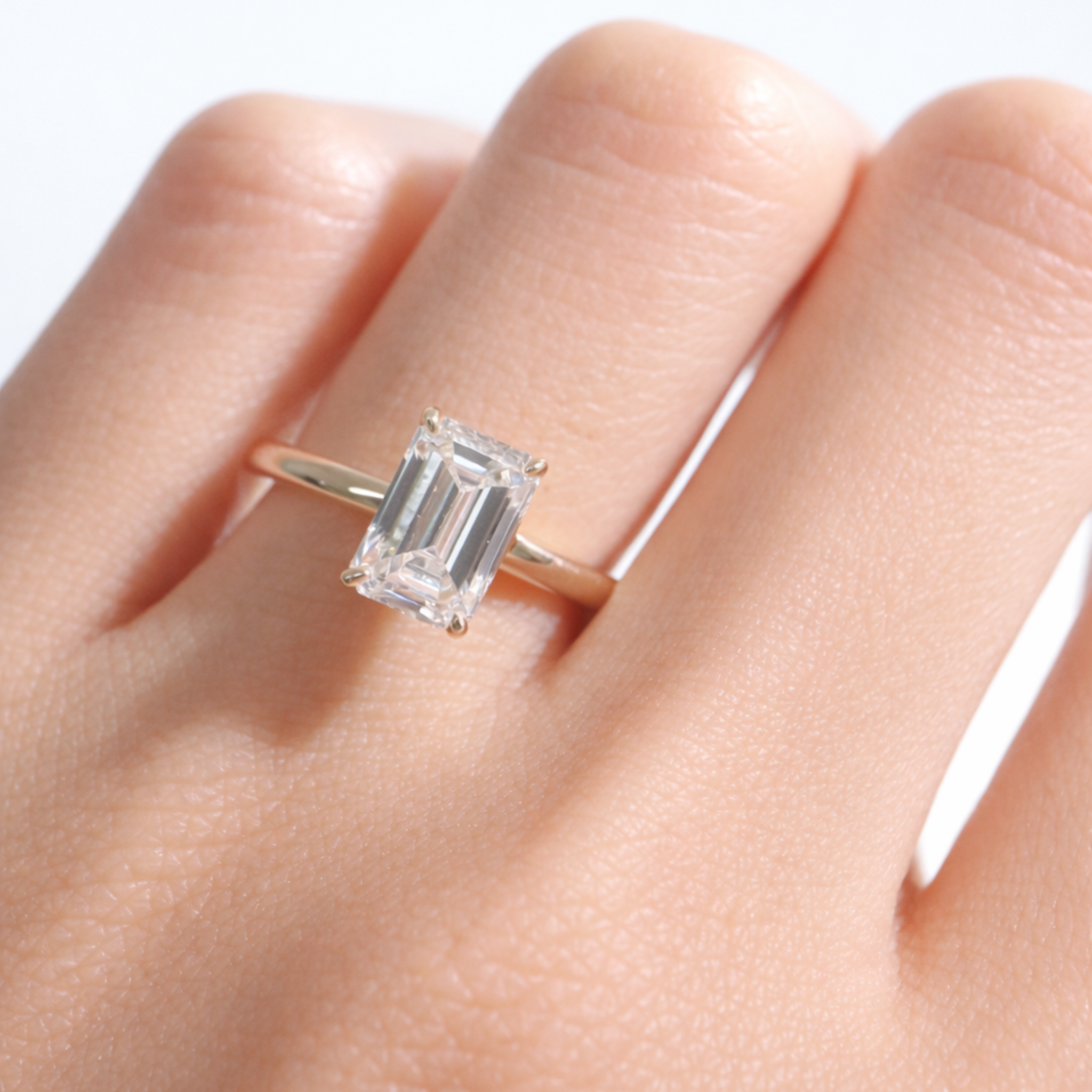 Violette | 14K Yellow Gold Emerald Lab Diamond Engagement Ring - The Classic Jewellers