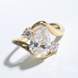 Eliza |14K Yellow Gold Pear and Round Lab Diamond Engagement Ring - The Classic Jewellers