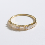 Grace | 14K Yellow Gold Ring With Round and Baguette Lab Diamonds - The Classic Jewellers