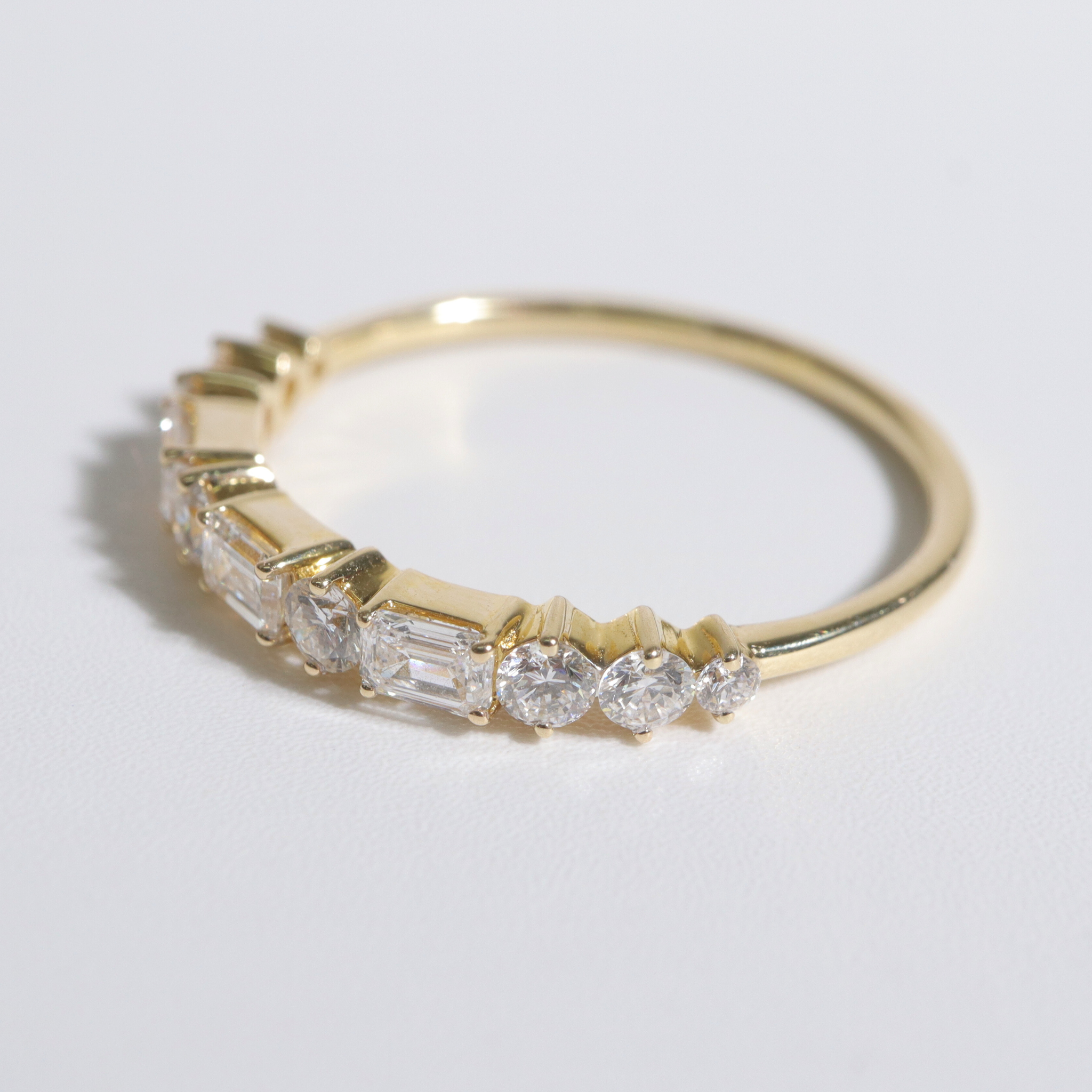 Grace | 14K Yellow Gold Ring With Round and Baguette Lab Diamonds - The Classic Jewellers