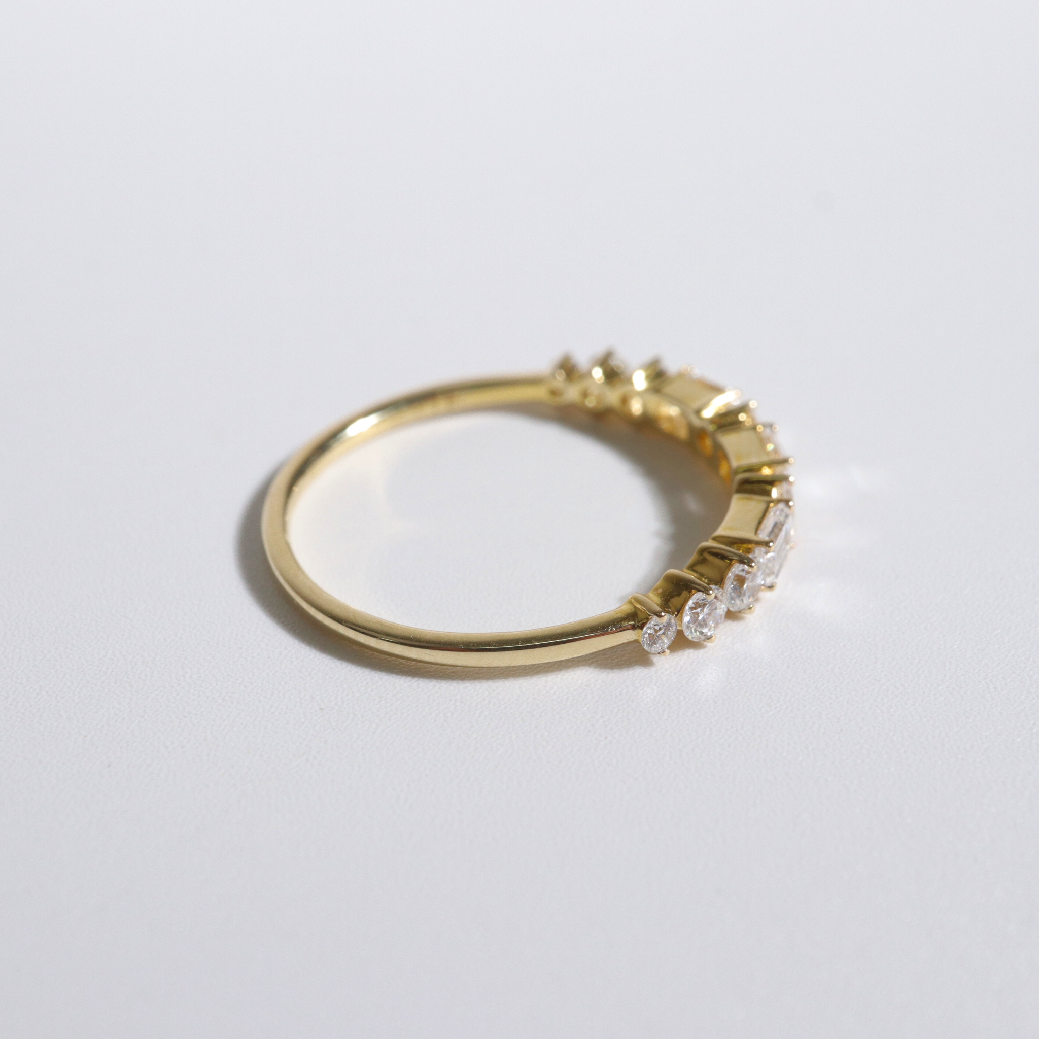 Grace | 14K Yellow Gold Ring With Round and Baguette Lab Diamonds - The Classic Jewellers