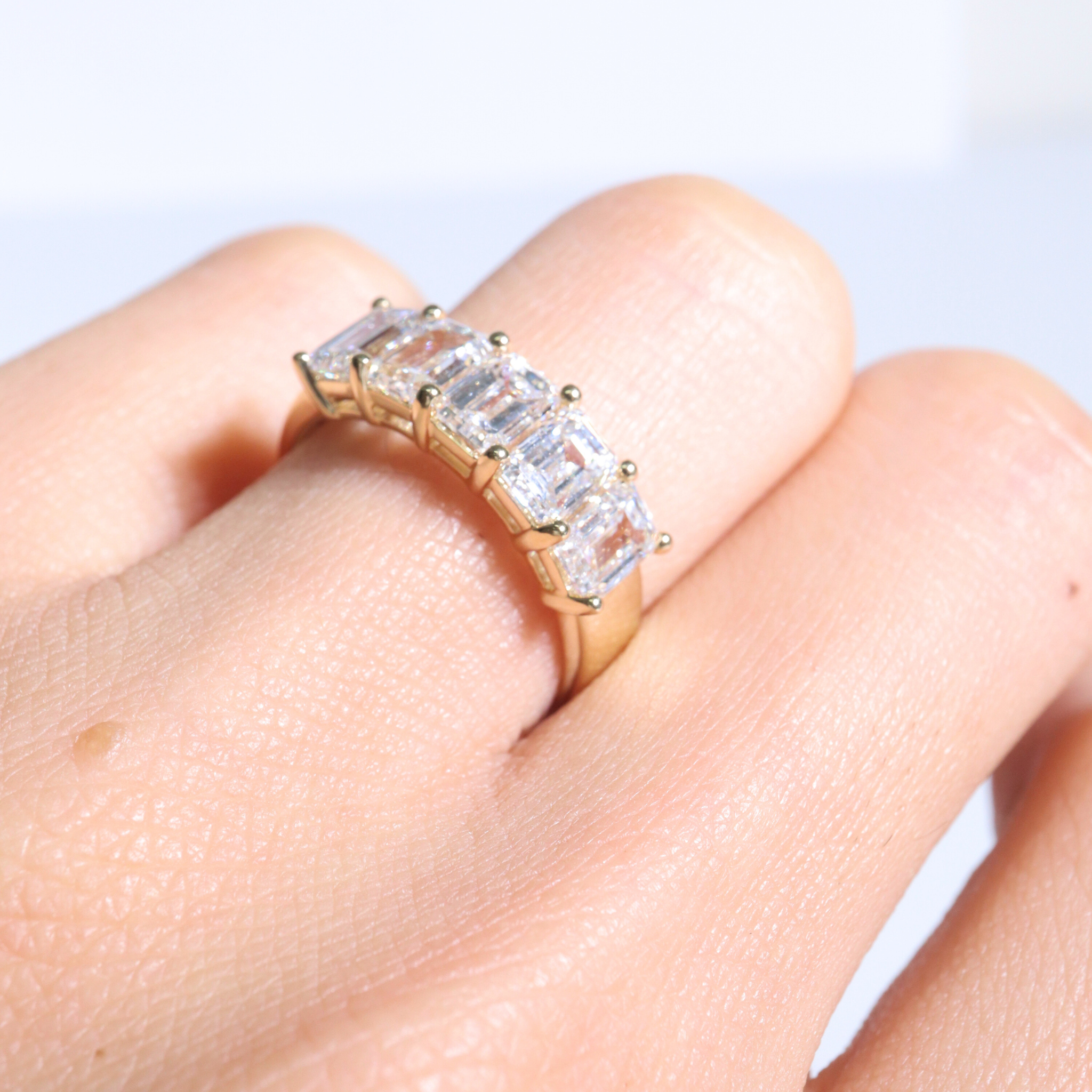 Clara| 14K Yellow Gold Ring With Emerald Lab Diamonds - The Classic Jewellers