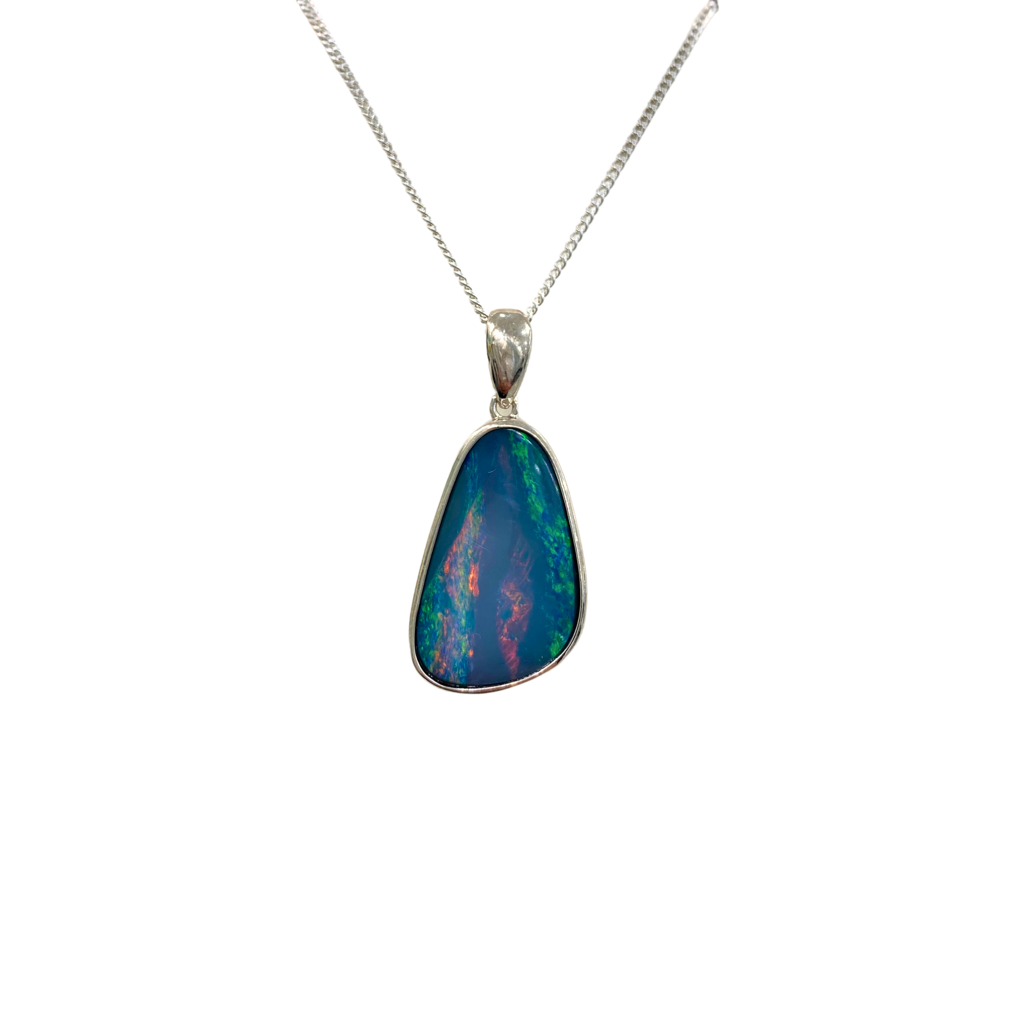 Olyra | Australian Silver Opal Pendant - The Classic Jewellers