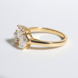 Juliette | 18K Yellow Gold Cushion, Heart and Emerald Lab Diamond Trilogy Ring - The Classic Jewellers