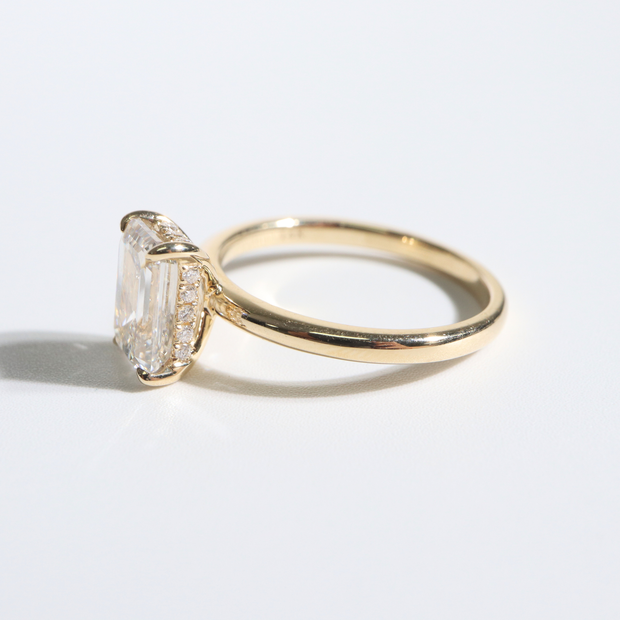 Violette | 14K Yellow Gold Emerald Lab Diamond Engagement Ring - The Classic Jewellers