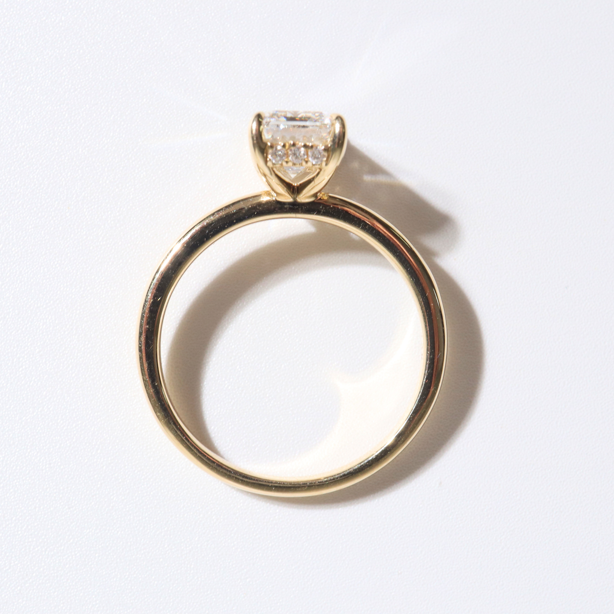 Violette | 14K Yellow Gold Emerald Lab Diamond Engagement Ring - The Classic Jewellers
