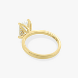 ZOE | 18K Yellow Gold Emerald Diamond Tulip Set Ring with Hidden Halo