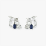 Adva | 18ct White Gold Sapphire and Diamond Stud Earrings