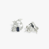 Adva | 18ct White Gold Sapphire and Diamond Stud Earrings