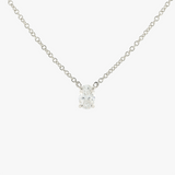 Aisle | 14K White Gold Oval Pear Diamond Necklace