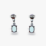 Hali | 9ct White Gold Aquamarine Stud Earrings