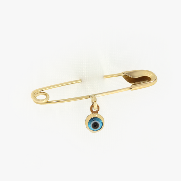 9K Yellow Gold Evil Eye Baby Clothing Pin