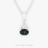 Cloud | 18K WG Parti Sapphire and Natural Diamond Pendant