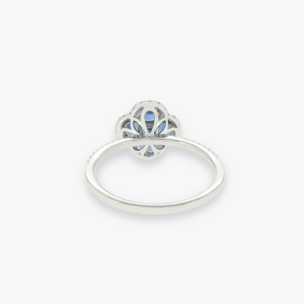 Rain | 18K White Gold Clover Sapphire Ring