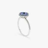 Rain | 18K White Gold Clover Sapphire Ring