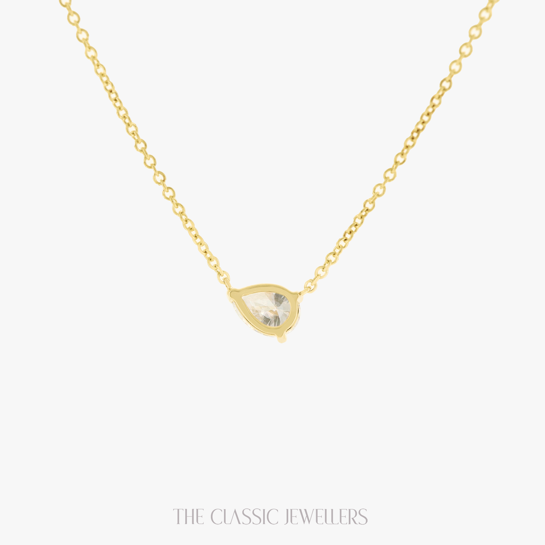 Camellia | 14K Yellow Gold Petite Pear Necklace