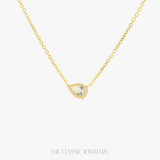 Camellia | 14K Yellow Gold Petite Pear Necklace