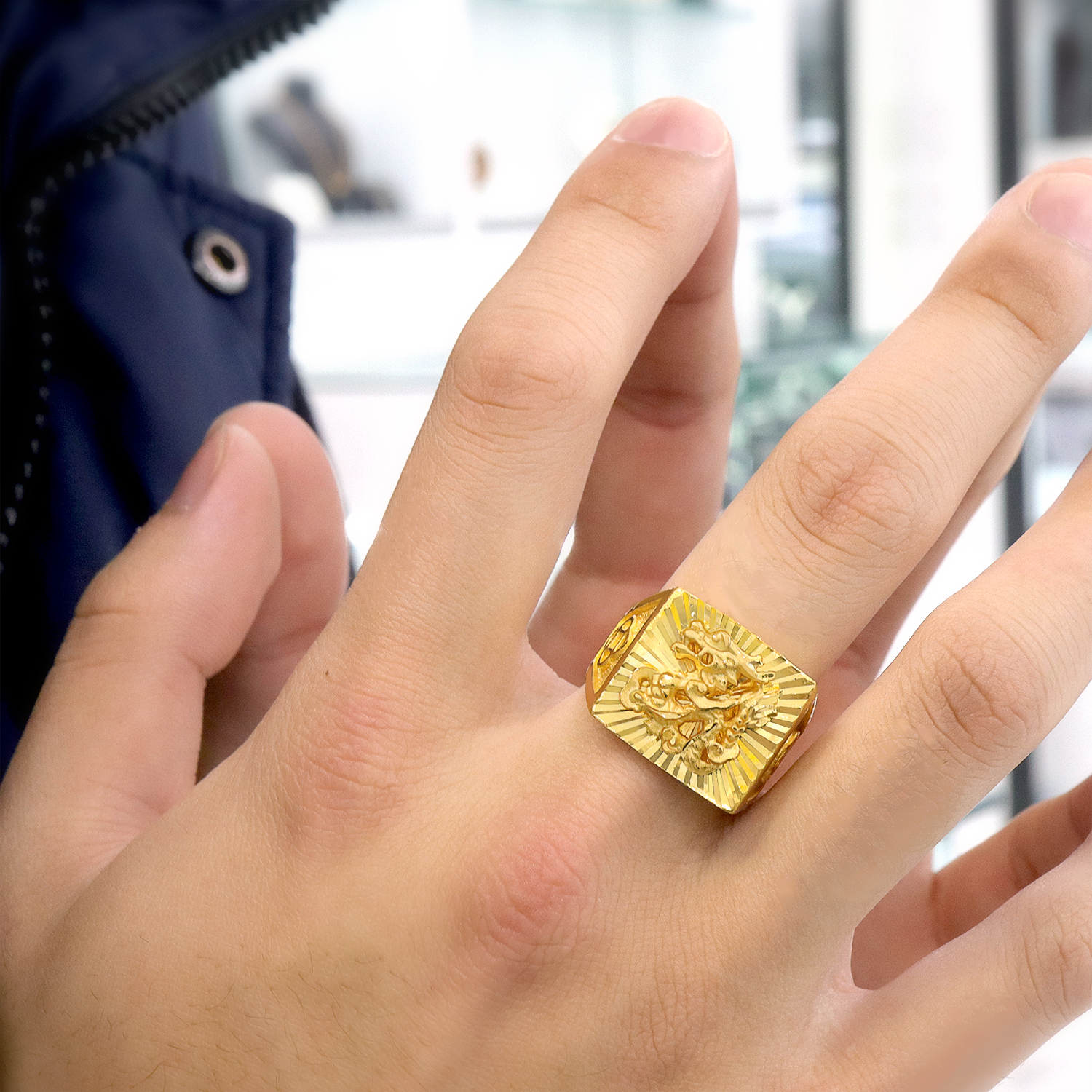 24K Gold | Majestic Golden Dragon Ring - The Classic Jewellers
