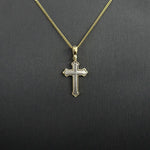 9ct Two Tone Cross Pendant