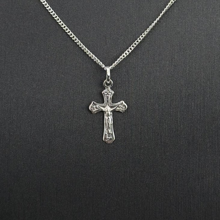 9ct Small White Gold Cross Pendant