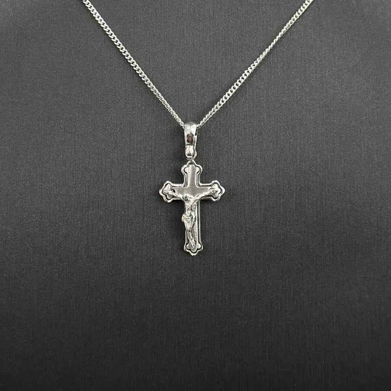 9ct White Gold Crucifix Pendant
