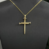 18ct Yellow Gold Nail Cross with 28 Round Diamonds