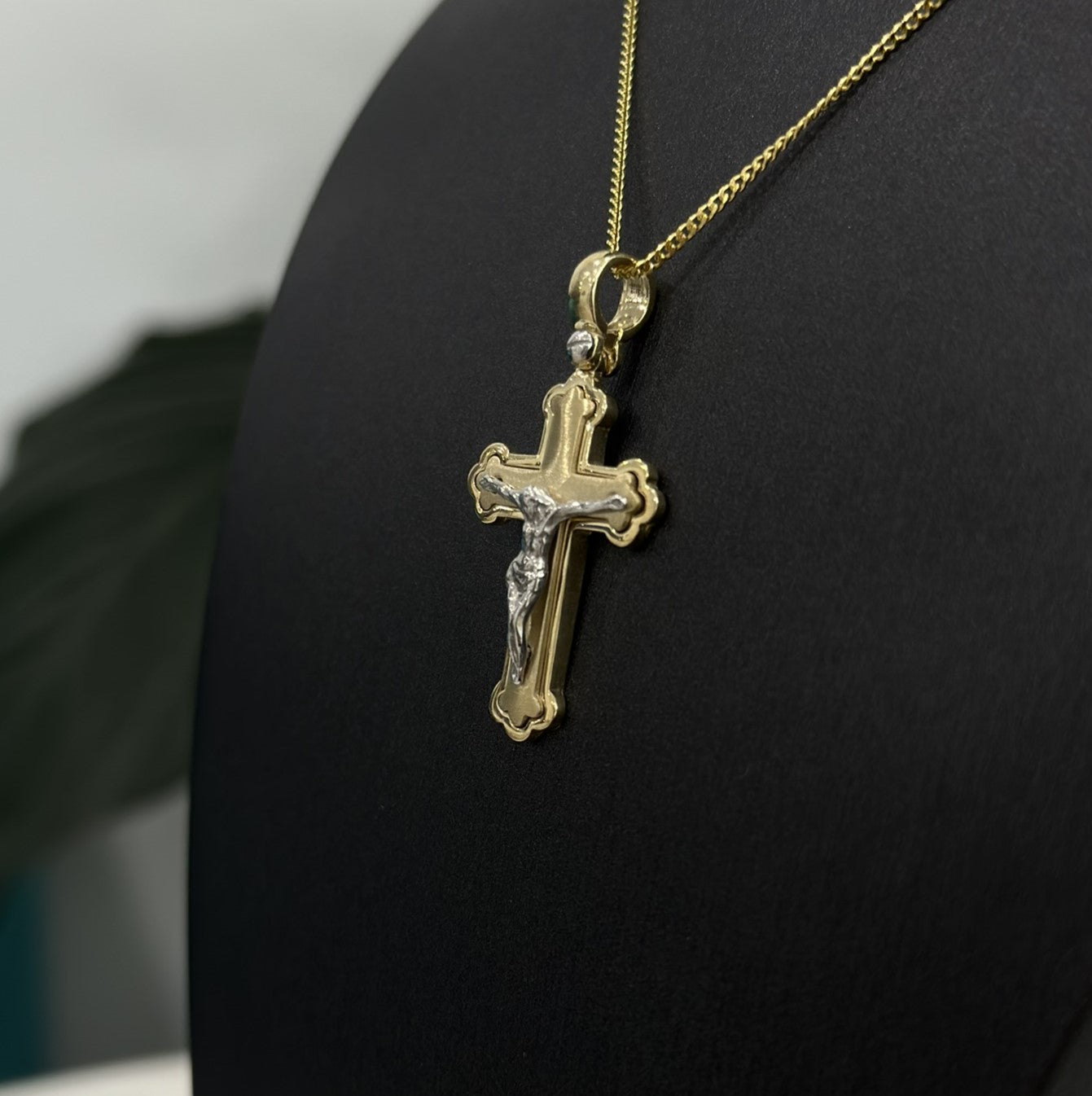 9ct Two Toned Cross Pendant