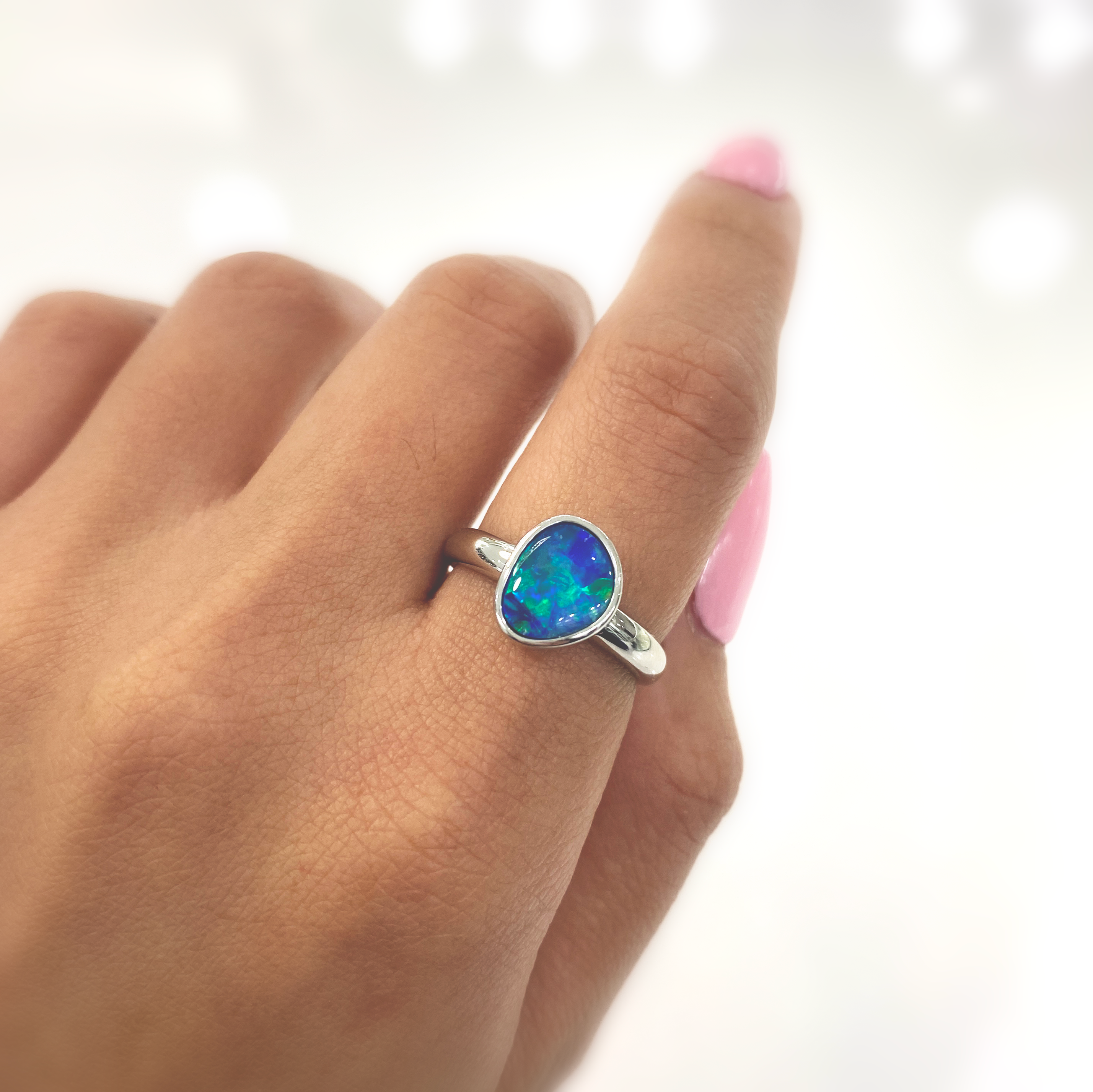 Daisey | Doublet Opal Silver Ring