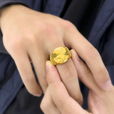 Auspicious Eagle Motif Ring | 24K Gold