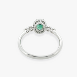 18K White Gold Emerald and Diamond Ring