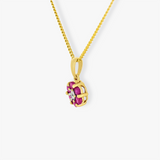 Junia | 9K Yellow Gold Flower Ruby Pendant