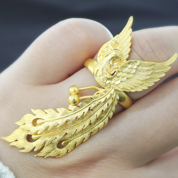 Phoenix Rising Ring Gold 24K Pure Gold Jewellery – The Classic Jewellers