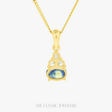 Lynn | 18K YG Parti Sapphire & Natural Diamond Pendant