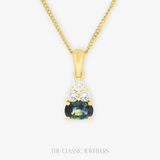 Lynn | 18K YG Parti Sapphire & Natural Diamond Pendant