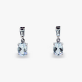 Hali | 9ct White Gold Aquamarine Stud Earrings