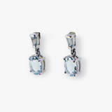 Hali | 9ct White Gold Aquamarine Stud Earrings