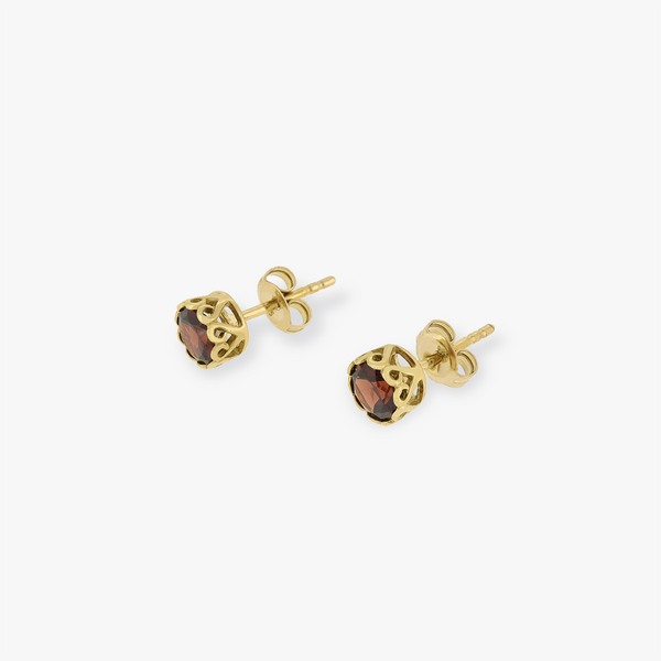 Seni | 9K YG Garnet Natural Garnet Earrings