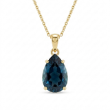 9ct YG London Blue Topaz pendant
