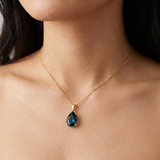 9ct YG London Blue Topaz pendant