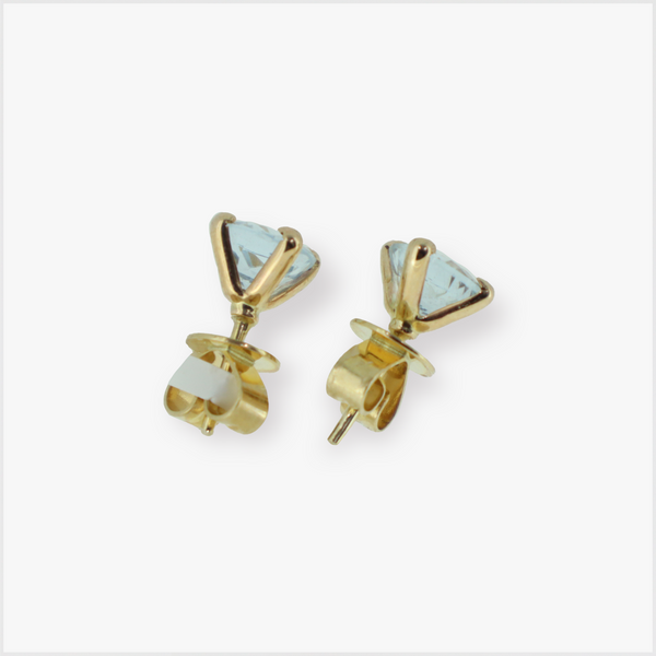 Kai | 9ct Yellow Gold Aquamarine Stud Earrings