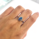 Kate | Doublet Silver Opal Ring