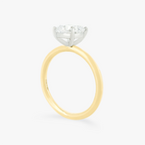 KESIA | 2 Tone Platinum and Yellow Gold Cushion Basket Set Solitaire