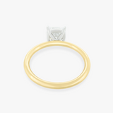 KESIA | 2 Tone Platinum and Yellow Gold Cushion Basket Set Solitaire