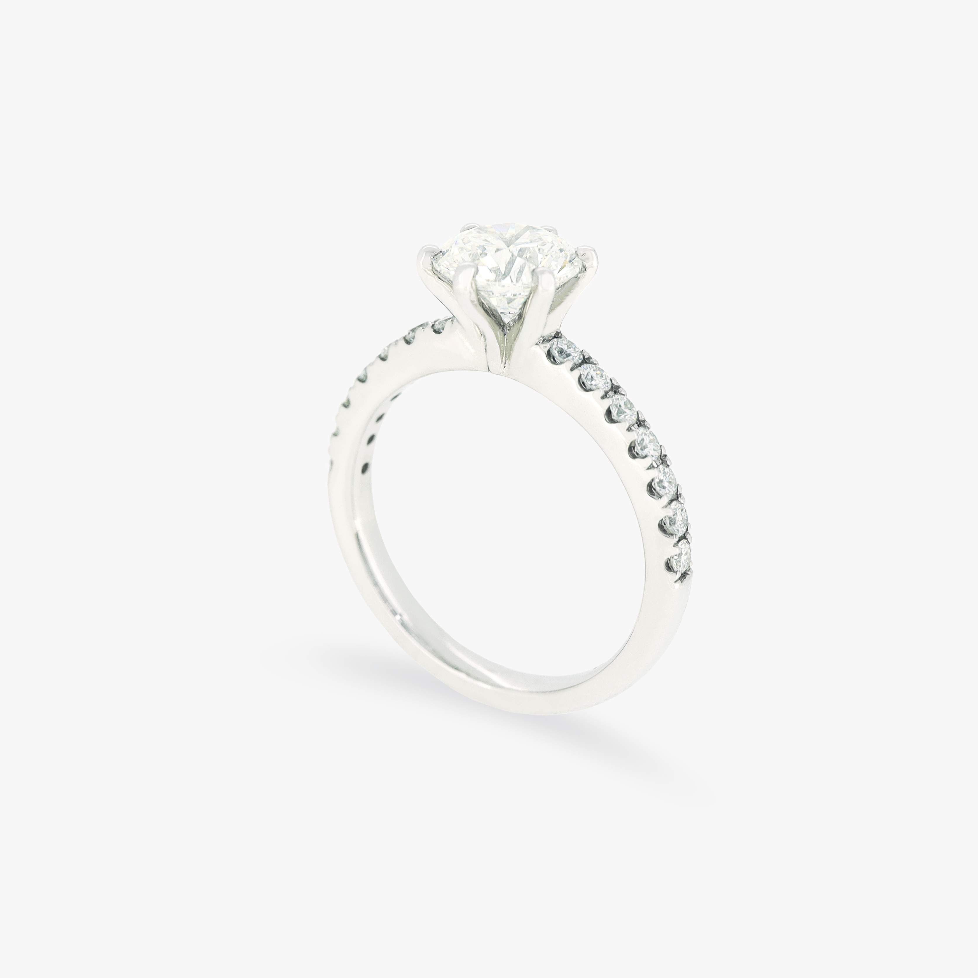 Kian | 1.3CT ROUND SOLITAIRE PAVE LAB GROWN ENGAGEMENT RING