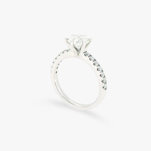 Kian | 1.3CT ROUND SOLITAIRE PAVE LAB GROWN ENGAGEMENT RING